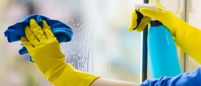 cleaning a window